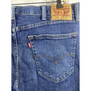 Levi's 505 Straight Leg Dark Stonewash Denim Jeans Men's 38x34 Mint Condition!
